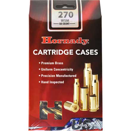 Hornady Brass 270 Winchester Short Magnum (WSM) Box of 50