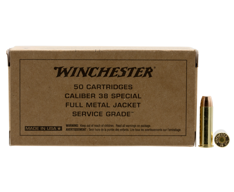 Winchester Service Grade Handgun Rounds .38 SPL 50-Rounds 130 Grain FMJ