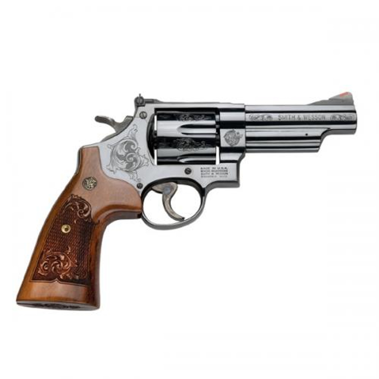 Smith & Wesson Model 29 Revolver 44 Remington Magnum 4" Barrel 6-Round Engraved Blued Wood