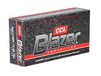CCI Blazer 9mm 115GR FMJ 50Rds Aluminum case