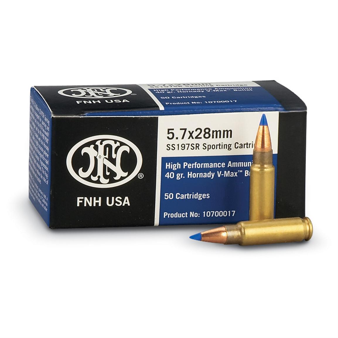 FN SS197SR Ammunition 5.7x28mm 40 Gr Hornady V-MAX (500rounds)