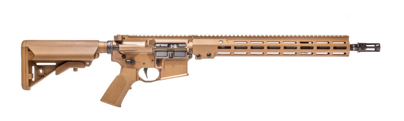 GEISSELE AUTOMATICS SUPER DUTY DESERT DIRT 5.56 16" BARREL SEMI-AUTOMATIC B5 ENHANCED SOPMOD STOCK GEISSELE RIFLE GRIP GRIP