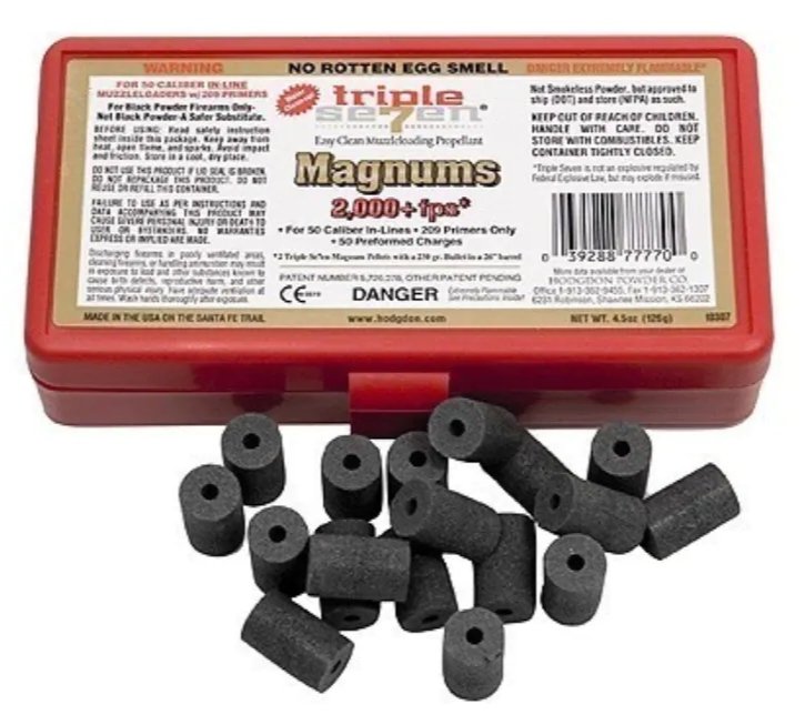 Hodgdon Triple Seven Black Powder Substitute 50 Caliber Magnum 60 Grain Pellets Package of 50