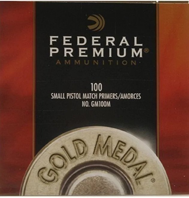 Federal Premium Gold Medal Small Pistol Match Primers #100M Box of 5000 (50 Trays of 100)