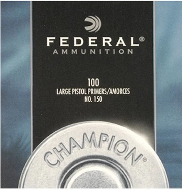 Federal Large Pistol Primers #150 Box of 1000 (10 Trays of 100)
