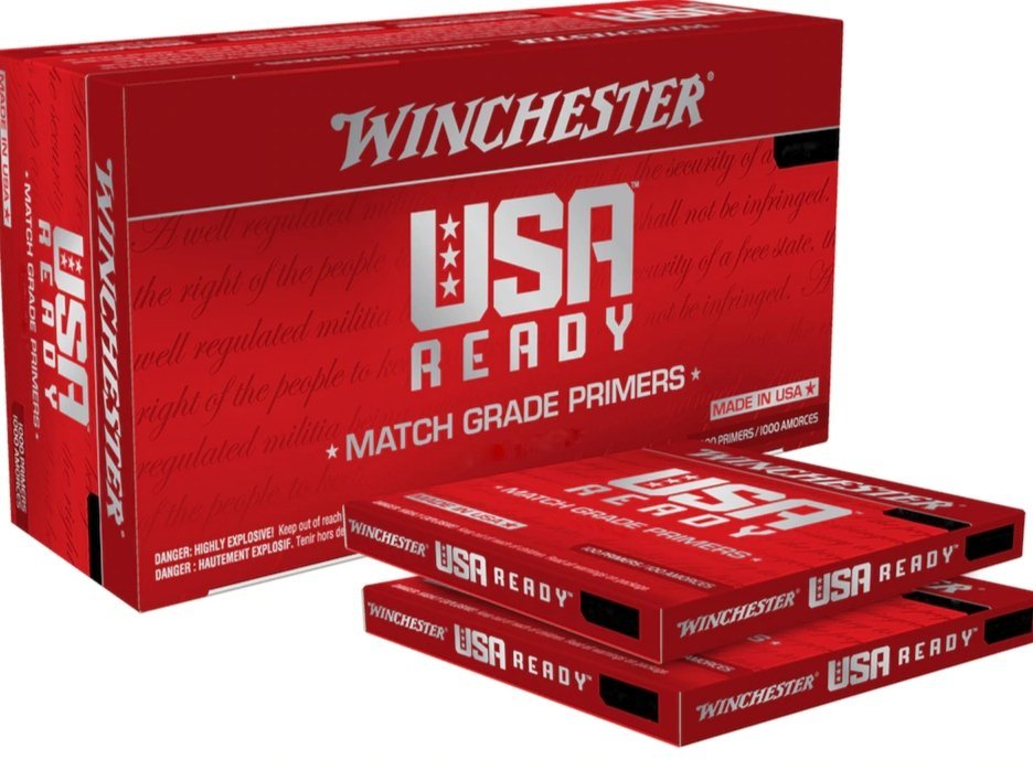 Winchester USA Ready Large Pistol Match Primers Box of 1000 (10 Trays of 100)