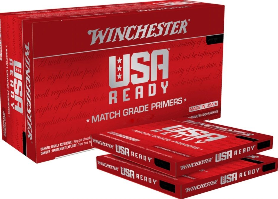 Winchester USA Ready Large Rifle Match Primers Box of 1000 (10 Trays of 100)