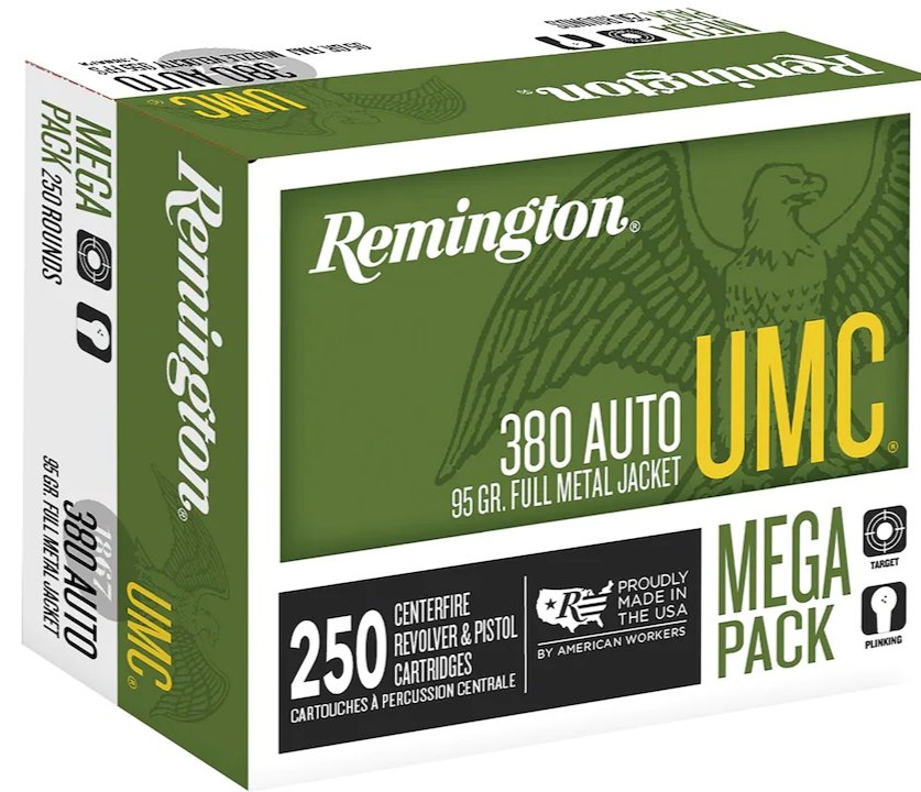 380 ACP

Remington UMC Ammunition 380 ACP 95 Grain Full Metal Jacket 250 rounds