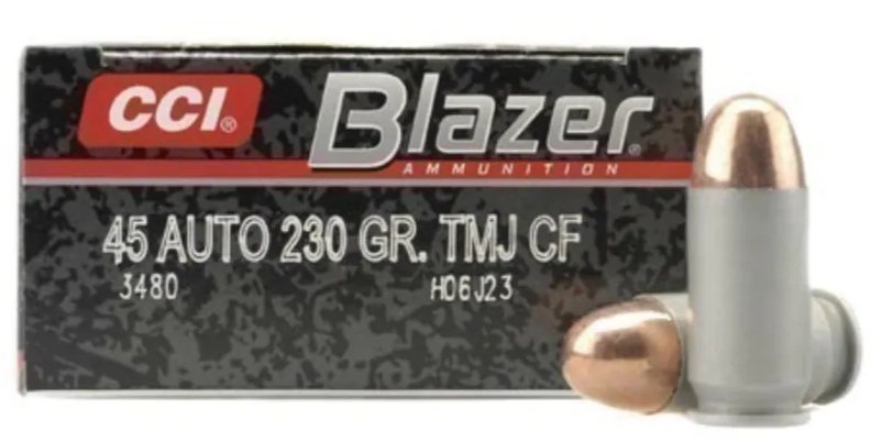 Blazer Clean-Fire Ammunition 45 ACP 230 Grain Total Metal Jacket Box of 50 rounds
