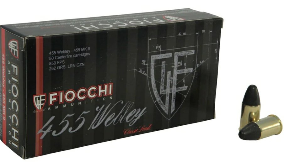Fiocchi Ammunition 455 Webley Mark 2 262 Grain Lead Round Nose Box of 50(20 boxes/1000 rds)