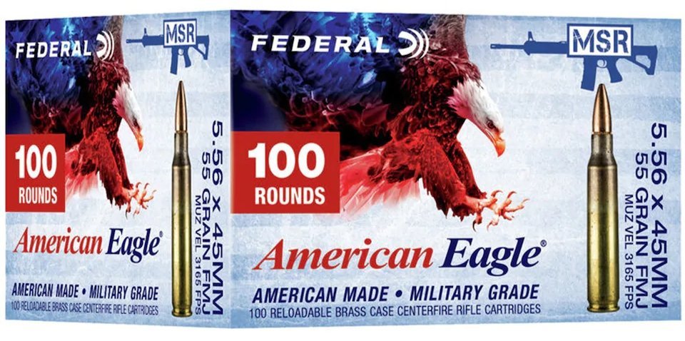Federal American Eagle Ammunition 5.56x45mm NATO 55 Grain XM193 Full Metal Jacket

500 rounds