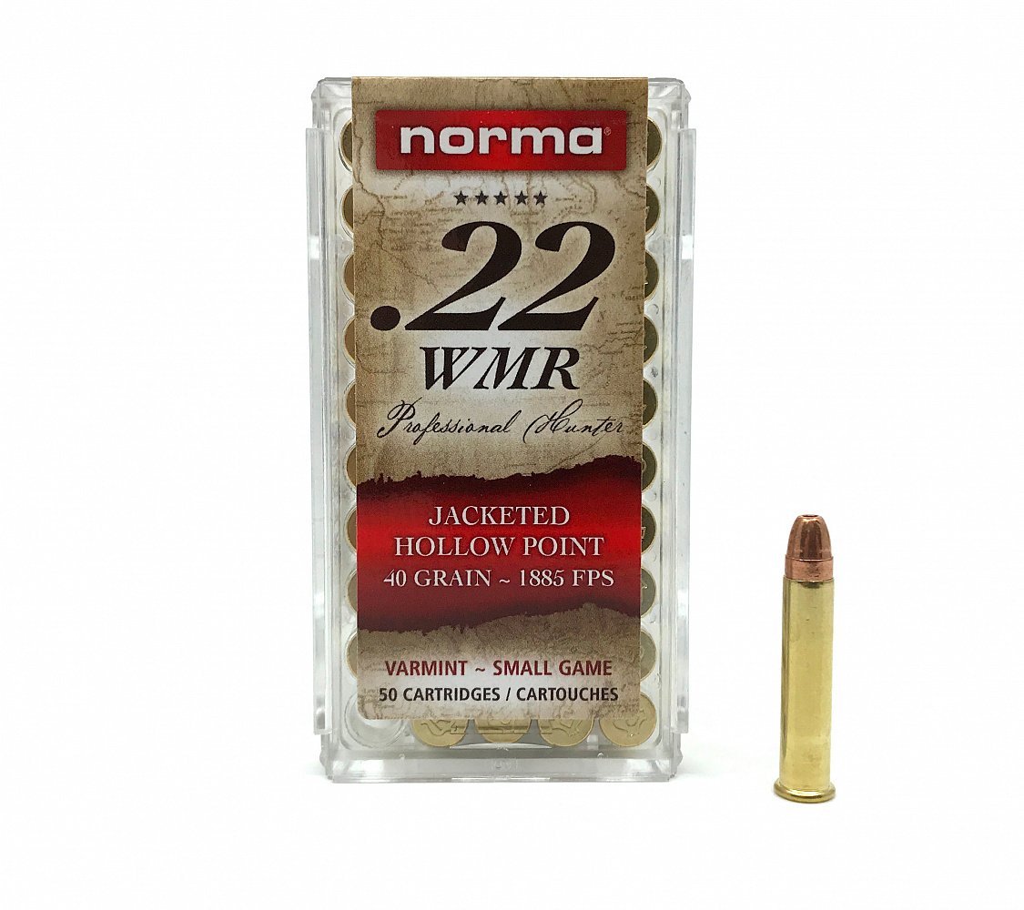 NEW BRASS 22 MAG. 40 GR JHP NORMA – QTY 50