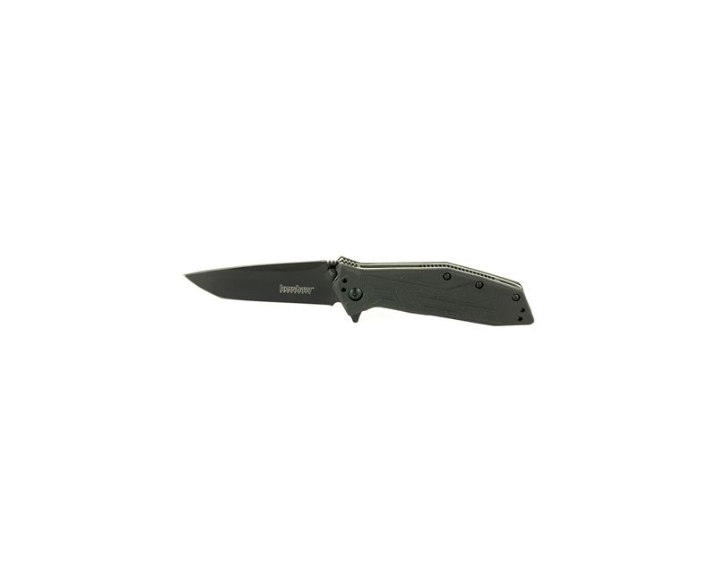Kershaw Brawler Folding Knife - 3.25" Plain Black Tanto Blade