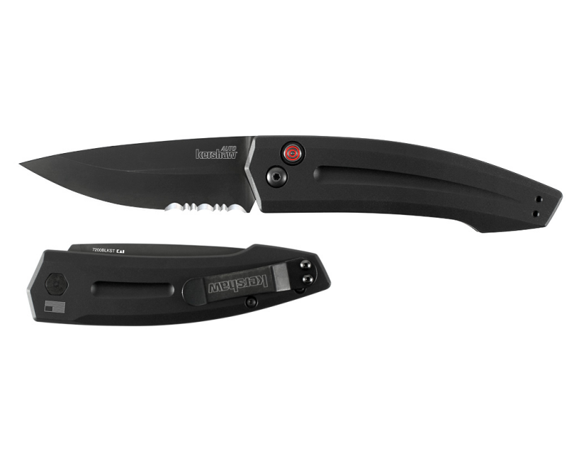 Kershaw Launch 2 Automatic Knife - 3.25" Partially Serrated Drop Point Blade