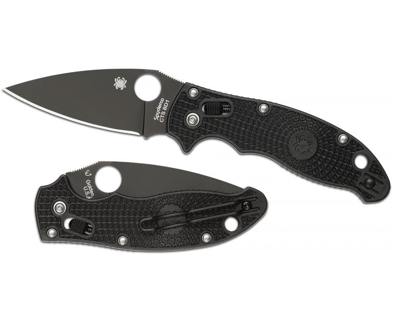 Spyderco Manix 2 Lightweight Folding Knife - 3.37" Plain Drop Point Blade