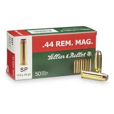Sellier & Ballot 44 magnum
SP 240 gr, 50 rounds