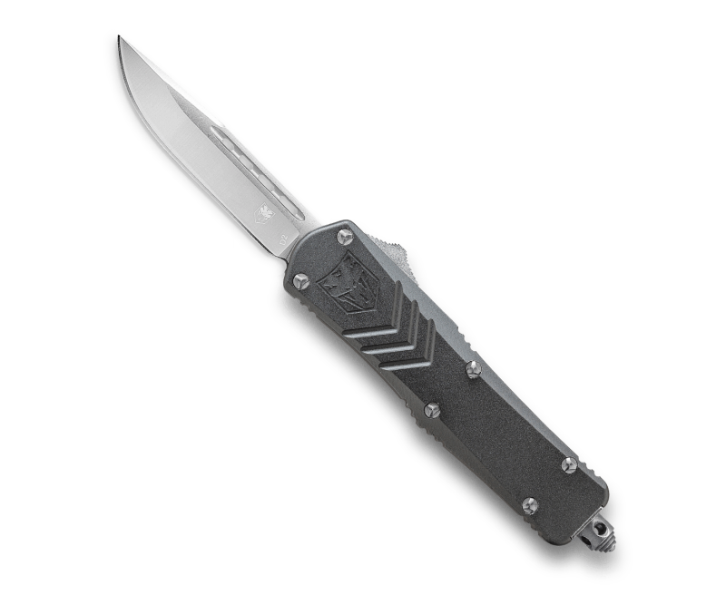CobraTec Knives FS-X Gray OTF Knife - 2.75" Plain Drop Point Blade