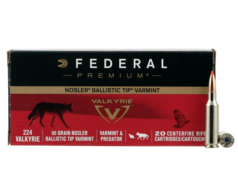 Federal Premium V-Shok Brass .224VAL 60 Grain 20-Rounds NBT