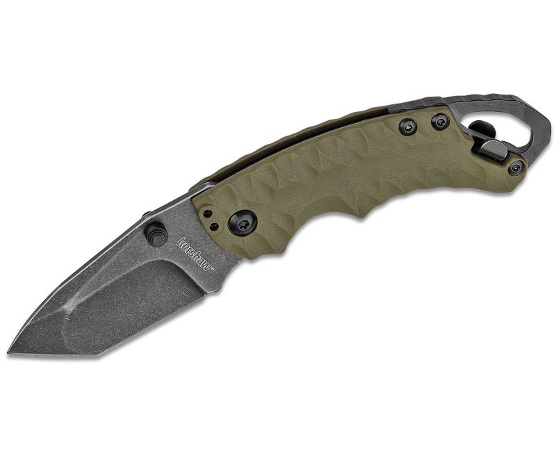 Kershaw Shuffle II OD-Green Folding Knife - 2.375" Plain Tanto Blade with Bottle Opener